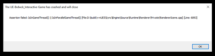 Game Thread Error on Build