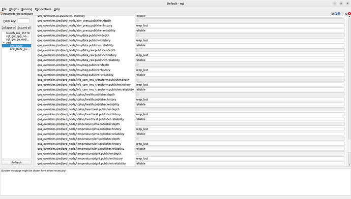 ZED-ROS2 Wrapper QoS Params